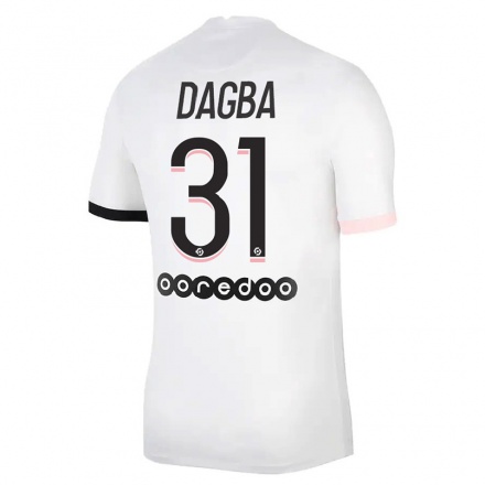 Niño Fútbol Camiseta Colin Dagba #31 Blanco Rosa 2ª Equipación 2021/22 Camisa Chile