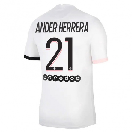 Niño Fútbol Camiseta Ander Herrera #21 Blanco Rosa 2ª Equipación 2021/22 Camisa Chile