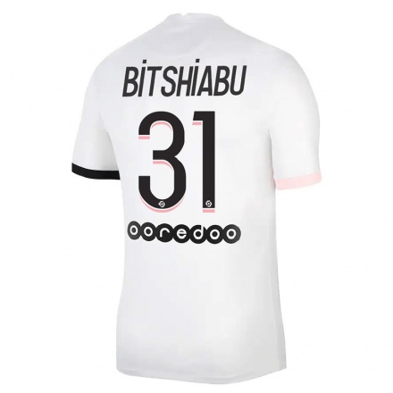 Niño Fútbol Camiseta El Chadaille Bitshiabu #31 Blanco Rosa 2ª Equipación 2021/22 Camisa Chile