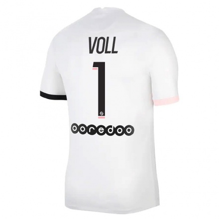Niño Fútbol Camiseta Charlotte Voll #1 Blanco Rosa 2ª Equipación 2021/22 Camisa Chile