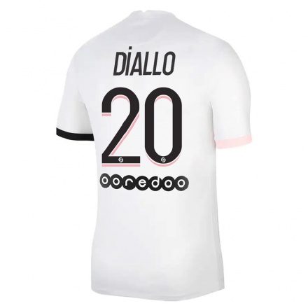 Niño Fútbol Camiseta Aminata Diallo #20 Blanco Rosa 2ª Equipación 2021/22 Camisa Chile