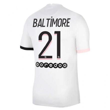 Niño Fútbol Camiseta Sandy Baltimore #21 Blanco Rosa 2ª Equipación 2021/22 Camisa Chile