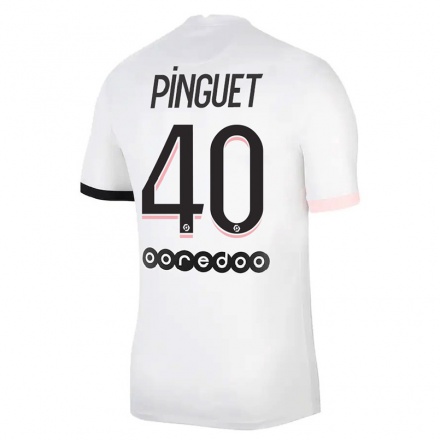 Niño Fútbol Camiseta Alice Pinguet #40 Blanco Rosa 2ª Equipación 2021/22 Camisa Chile