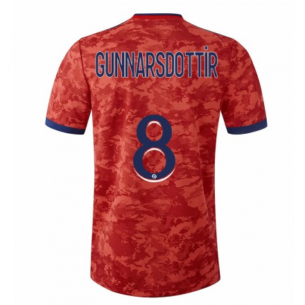 Niño Fútbol Camiseta Sara Bjork Gunnarsdottir #8 Naranja 2ª Equipación 2021/22 Camisa Chile