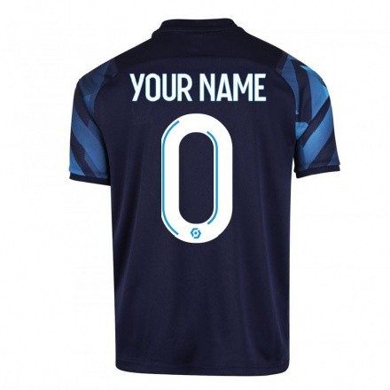 Niño Fútbol Camiseta Tu Nombre #0 Azul Oscuro 2ª Equipación 2021/22 Camisa Chile