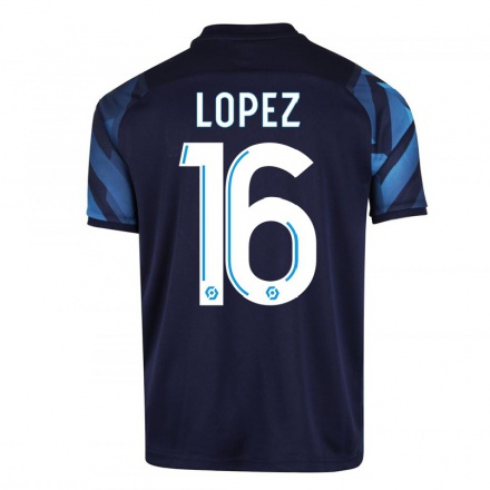 Niño Fútbol Camiseta Pau Lopez #16 Azul Oscuro 2ª Equipación 2021/22 Camisa Chile