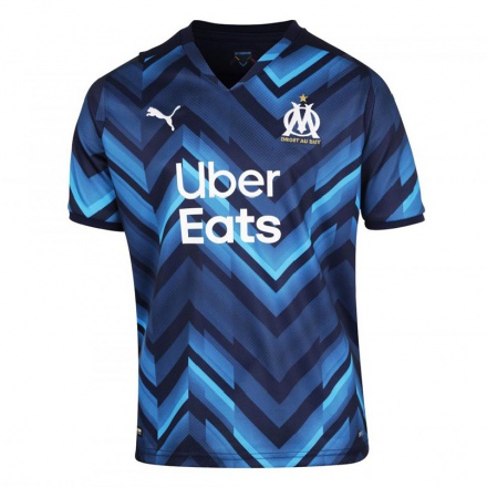 Niño Fútbol Camiseta Agathe Maetz #3 Azul Oscuro 2ª Equipación 2021/22 Camisa Chile