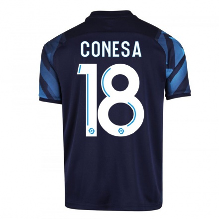 Niño Fútbol Camiseta Anna Conesa #18 Azul Oscuro 2ª Equipación 2021/22 Camisa Chile