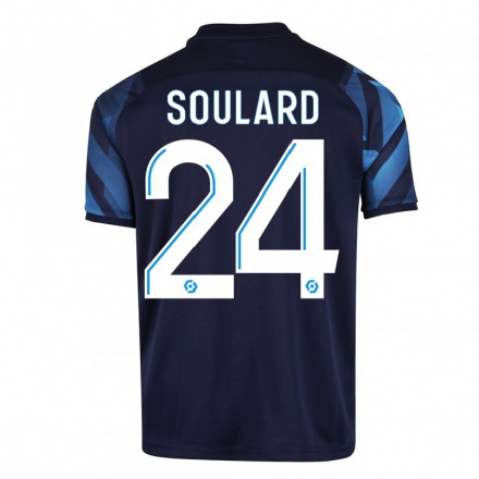 Niño Fútbol Camiseta Amandine Soulard #24 Azul Oscuro 2ª Equipación 2021/22 Camisa Chile