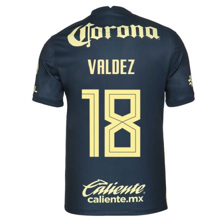 Niño Fútbol Camiseta Bruno Valdez #18 Azul Marino 2ª Equipación 2021/22 Camisa Chile