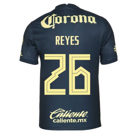Niño Fútbol Camiseta Salvador Reyes #26 Azul Marino 2ª Equipación 2021/22 Camisa Chile