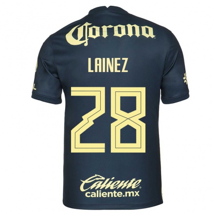 Niño Fútbol Camiseta Mauro Lainez #28 Azul Marino 2ª Equipación 2021/22 Camisa Chile