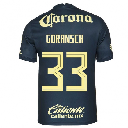 Niño Fútbol Camiseta Adrian Goransch #33 Azul Marino 2ª Equipación 2021/22 Camisa Chile