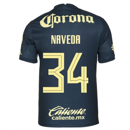 Niño Fútbol Camiseta Santiago Naveda #34 Azul Marino 2ª Equipación 2021/22 Camisa Chile