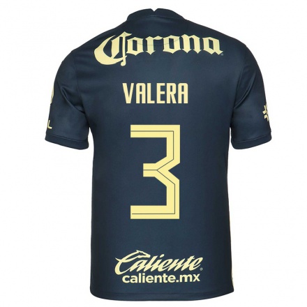 Niño Fútbol Camiseta Selene Valera #3 Azul Marino 2ª Equipación 2021/22 Camisa Chile