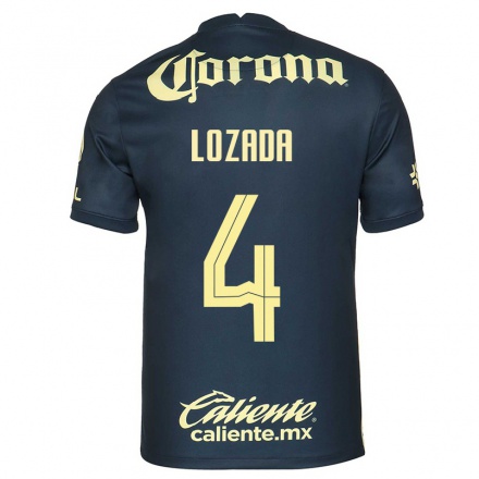 Niño Fútbol Camiseta Ana Lozada #4 Azul Marino 2ª Equipación 2021/22 Camisa Chile