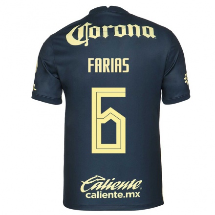 Niño Fútbol Camiseta Janelly Farias #6 Azul Marino 2ª Equipación 2021/22 Camisa Chile