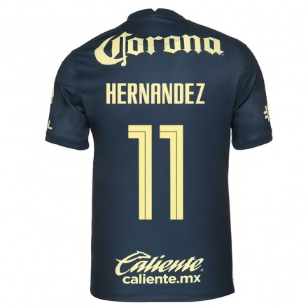 Niño Fútbol Camiseta Montserrat Hernandez #11 Azul Marino 2ª Equipación 2021/22 Camisa Chile