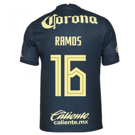 Niño Fútbol Camiseta Arizbeth Ramos #16 Azul Marino 2ª Equipación 2021/22 Camisa Chile