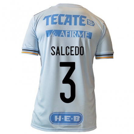 Niño Fútbol Camiseta Carlos Salcedo #3 Azul Claro 2ª Equipación 2021/22 Camisa Chile