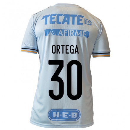 Niño Fútbol Camiseta Miguel Ortega #30 Azul Claro 2ª Equipación 2021/22 Camisa Chile