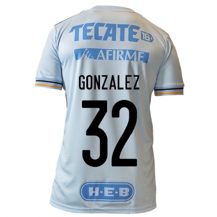 Niño Fútbol Camiseta Carlos Gonzalez #32 Azul Claro 2ª Equipación 2021/22 Camisa Chile