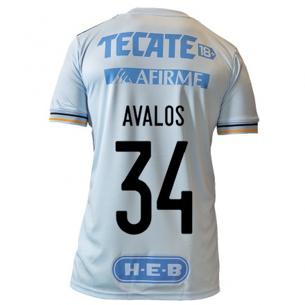Niño Fútbol Camiseta Erick Avalos #34 Azul Claro 2ª Equipación 2021/22 Camisa Chile