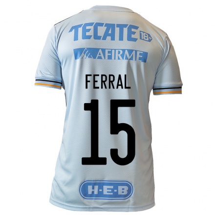 Niño Fútbol Camiseta Cristina Ferral #15 Azul Claro 2ª Equipación 2021/22 Camisa Chile