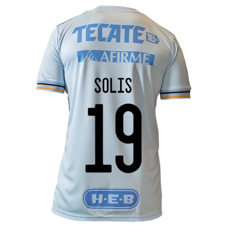 Niño Fútbol Camiseta Blanca Solis #19 Azul Claro 2ª Equipación 2021/22 Camisa Chile