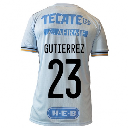 Niño Fútbol Camiseta Jana Gutierrez #23 Azul Claro 2ª Equipación 2021/22 Camisa Chile