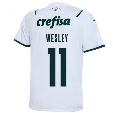 Niño Fútbol Camiseta Wesley #11 Blanco 2ª Equipación 2021/22 Camisa Chile