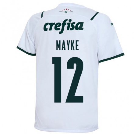 Niño Fútbol Camiseta Mayke #12 Blanco 2ª Equipación 2021/22 Camisa Chile