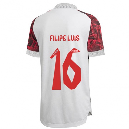 Niño Fútbol Camiseta Filipe Luis #16 Blanco 2ª Equipación 2021/22 Camisa Chile