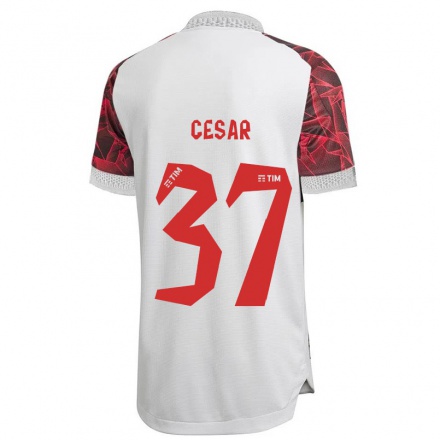 Niño Fútbol Camiseta Cesar #37 Blanco 2ª Equipación 2021/22 Camisa Chile