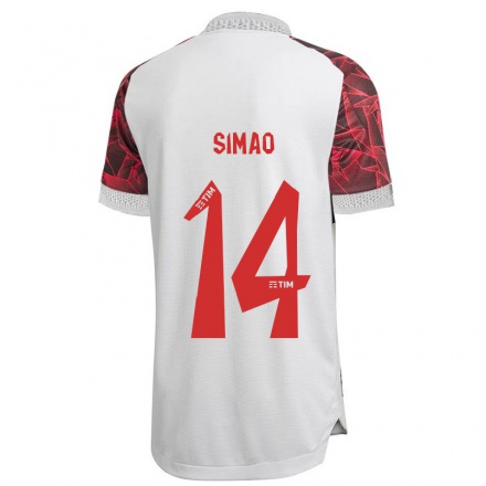 Niño Fútbol Camiseta Samhia Simao #14 Blanco 2ª Equipación 2021/22 Camisa Chile