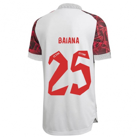 Niño Fútbol Camiseta Larissa Baiana #25 Blanco 2ª Equipación 2021/22 Camisa Chile
