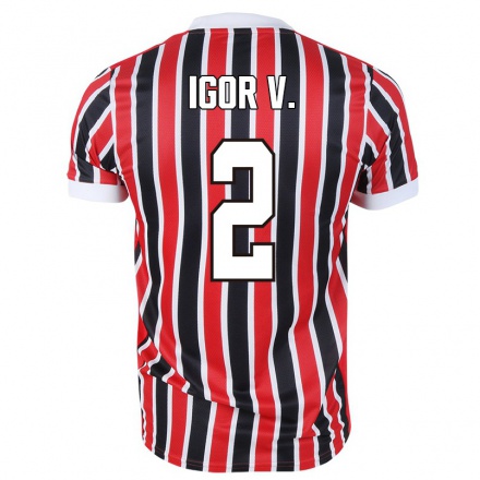 Niño Fútbol Camiseta Igor Vinicius #2 Negro Rojo 2ª Equipación 2021/22 Camisa Chile
