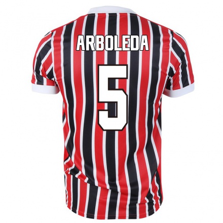 Niño Fútbol Camiseta Robert Arboleda #5 Negro Rojo 2ª Equipación 2021/22 Camisa Chile
