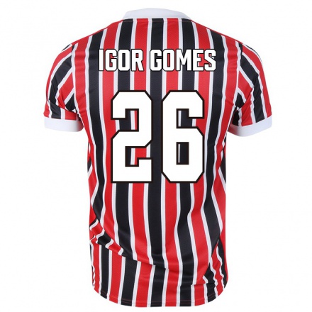 Niño Fútbol Camiseta Igor Gomes #26 Negro Rojo 2ª Equipación 2021/22 Camisa Chile
