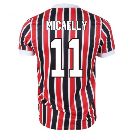 Niño Fútbol Camiseta Micaelly #11 Negro Rojo 2ª Equipación 2021/22 Camisa Chile
