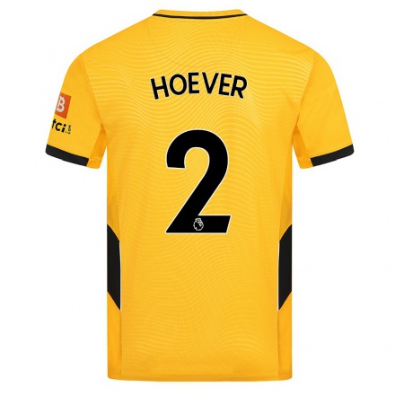 Niño Fútbol Camiseta Ki-Jana Hoever #2 Amarillo 1ª Equipación 2021/22 Camisa Chile