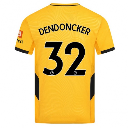 Niño Fútbol Camiseta Leander Dendoncker #32 Amarillo 1ª Equipación 2021/22 Camisa Chile