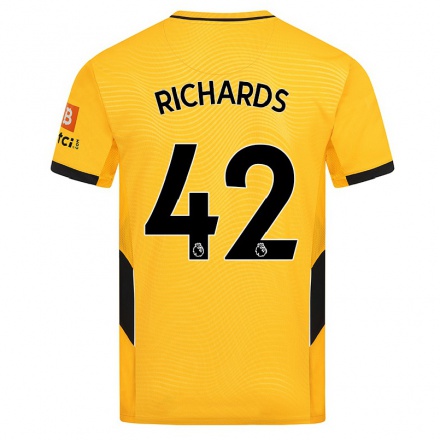 Niño Fútbol Camiseta Lewis Richards #42 Amarillo 1ª Equipación 2021/22 Camisa Chile