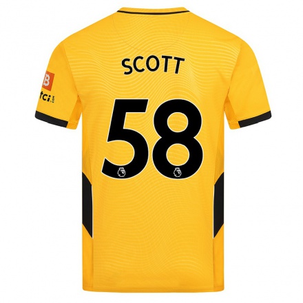 Niño Fútbol Camiseta Jack Scott #58 Amarillo 1ª Equipación 2021/22 Camisa Chile