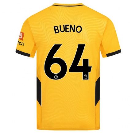 Niño Fútbol Camiseta Hugo Bueno #64 Amarillo 1ª Equipación 2021/22 Camisa Chile