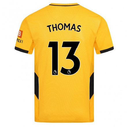 Niño Fútbol Camiseta Bec Thomas #13 Amarillo 1ª Equipación 2021/22 Camisa Chile