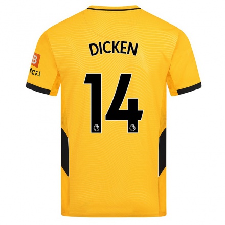 Niño Fútbol Camiseta Amy Dicken #14 Amarillo 1ª Equipación 2021/22 Camisa Chile
