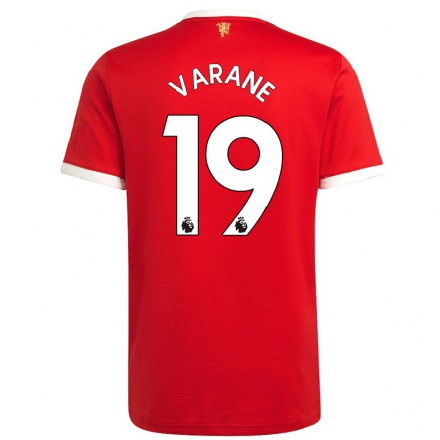 Niño Fútbol Camiseta Raphael Varane #19 Rojo 1ª Equipación 2021/22 La Camisa Chile