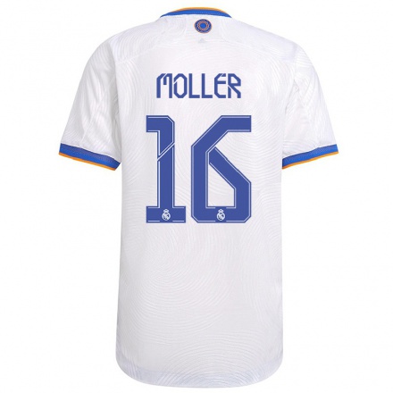 Niño Fútbol Camiseta Caroline Moller #16 Blanco 1ª Equipación 2021/22 La Camisa Chile