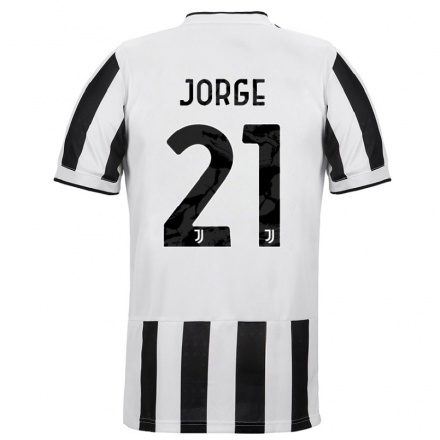 Niño Fútbol Camiseta Kaio Jorge #21 Blanco Negro 1ª Equipación 2021/22 La Camisa Chile